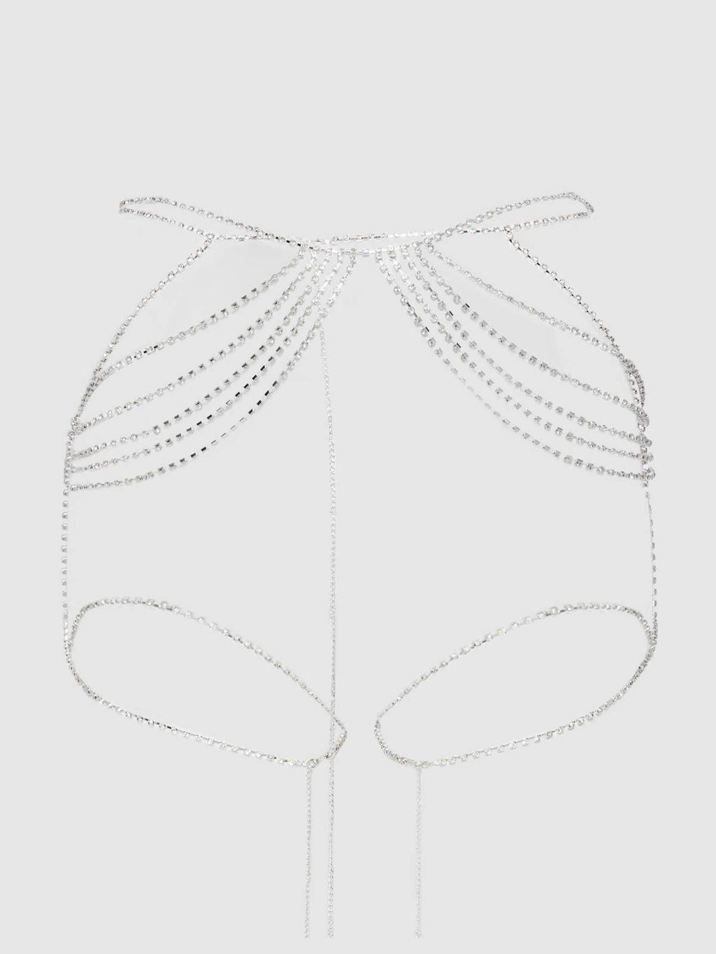 RHINESTONE DRAPE GARTER BELT