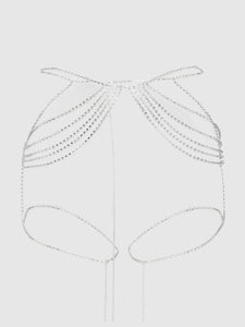 RHINESTONE DRAPE GARTER BELT