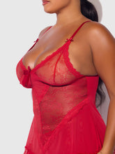 Load image into Gallery viewer, KIKI LACE BABYDOLL &amp; G-STRING SET