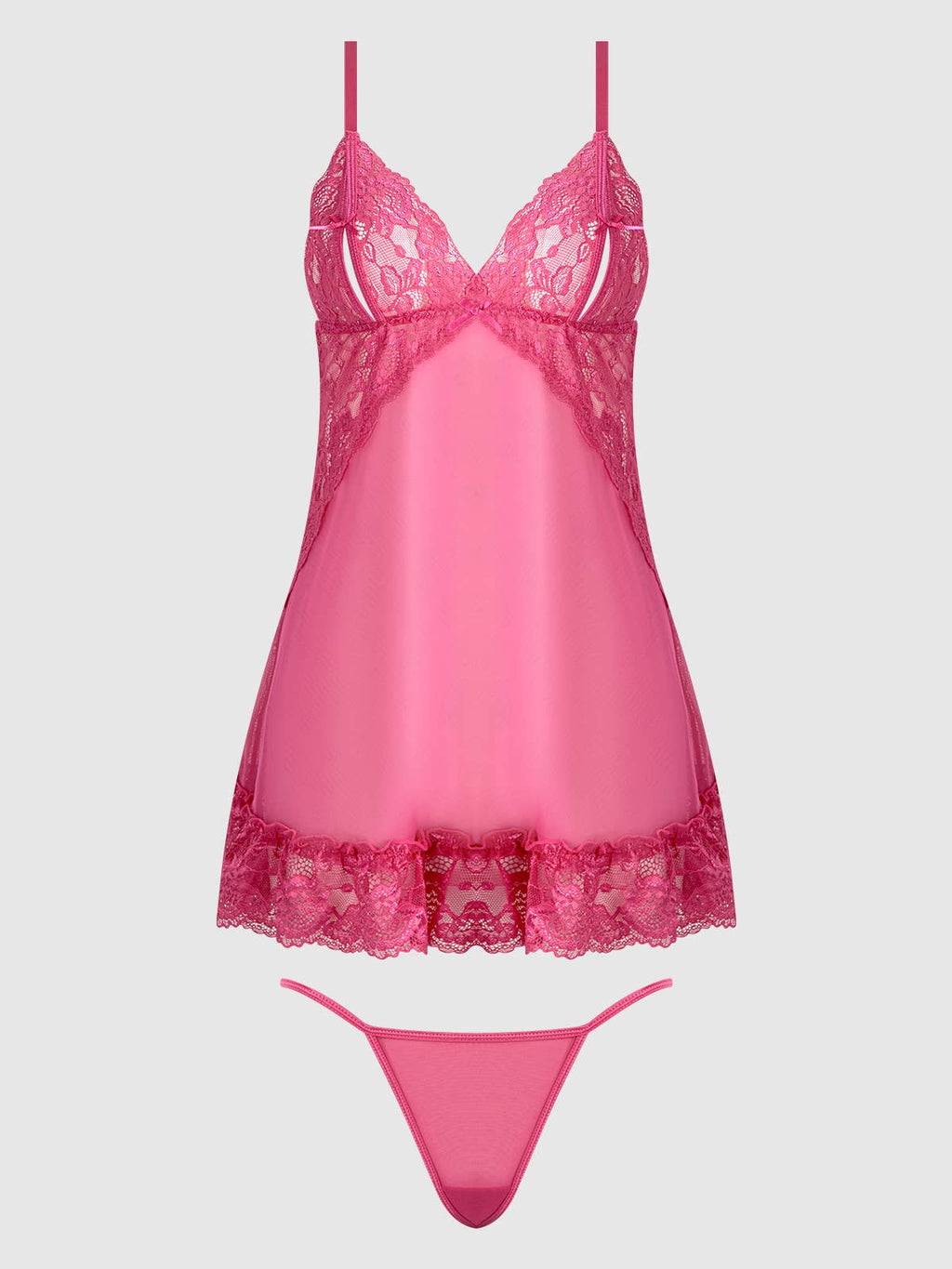 HARLOW LACE & MESH BABYDOLL & G-STRING SET
