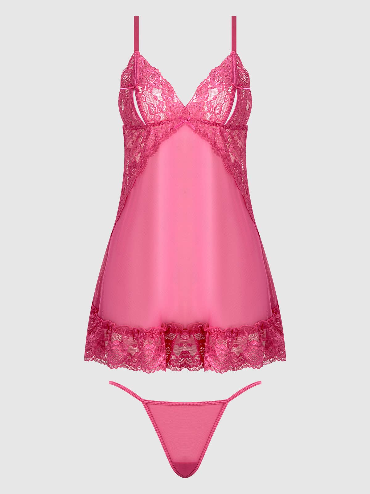 HARLOW LACE & MESH BABYDOLL & G-STRING SET