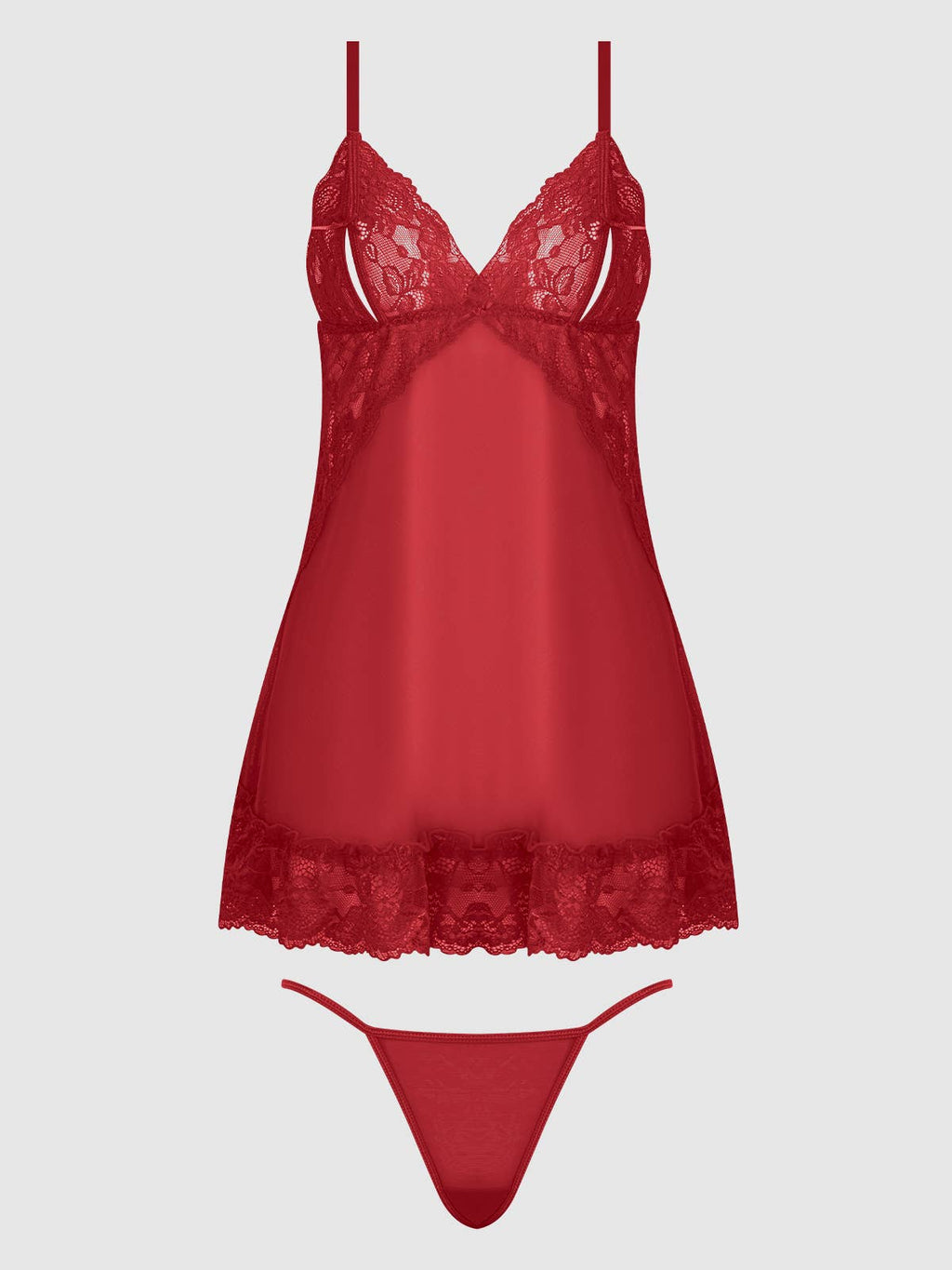 HARLOW LACE & MESH BABYDOLL & G-STRING SET