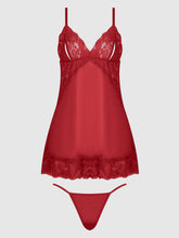 Load image into Gallery viewer, HARLOW LACE &amp; MESH BABYDOLL &amp; G-STRING SET