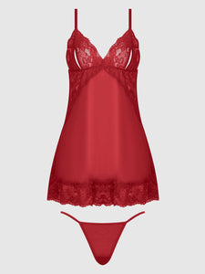 HARLOW LACE & MESH BABYDOLL & G-STRING SET