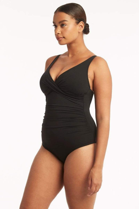 Eco Essentials Cross Front Multifit One Piece - Black