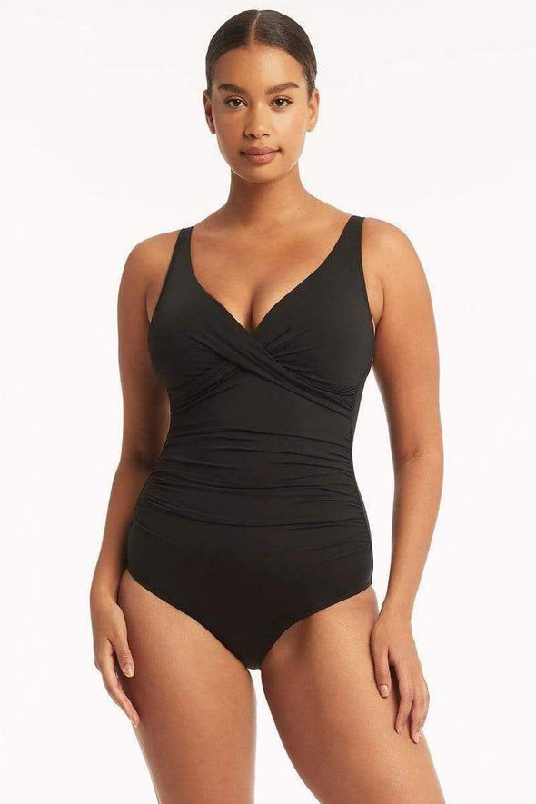 Eco Essentials Cross Front Multifit One Piece - Black