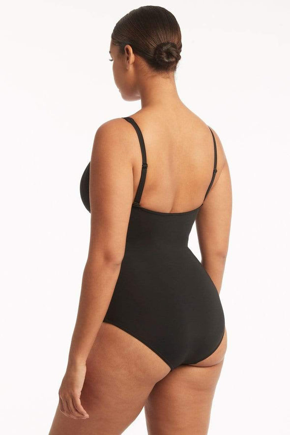 Eco Essentials Cross Front Multifit One Piece - Black